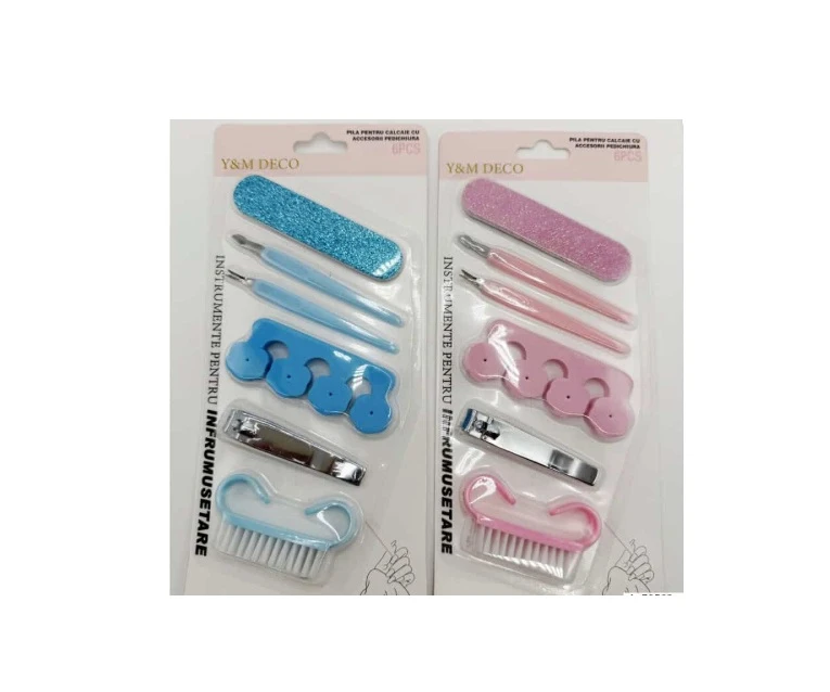Set 6 Pcs Pila Pentru Calcaie Cu Accesorii Pedichiura Fier + PVC + Burete + Smirghel A-70569 WEI